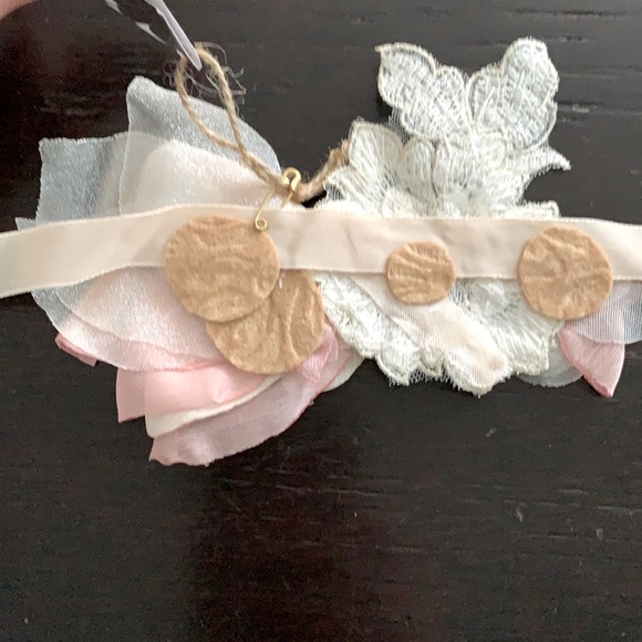 Floral handmade headband head sash tie bridal chic